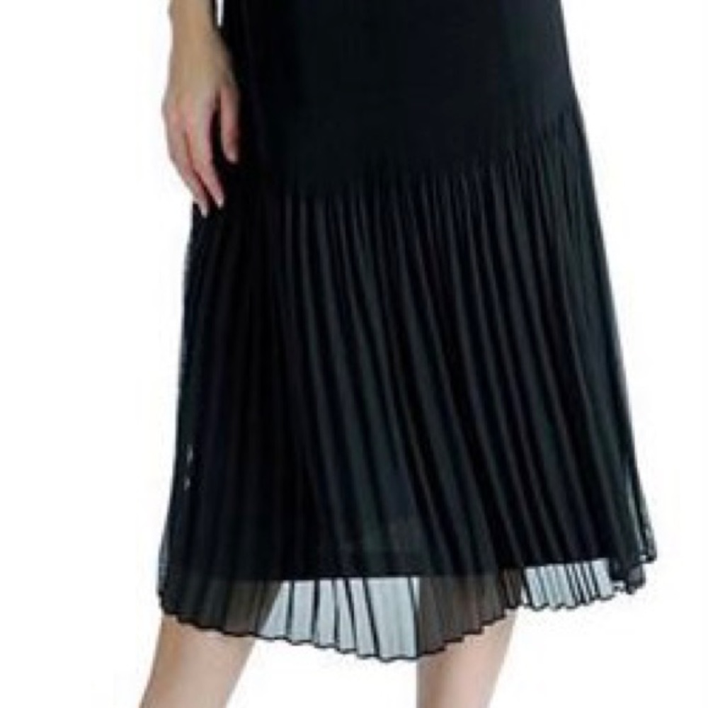 Lovely GUILLAUME Skirt Blk Chiffon Plisse Graduated Permanent Pleats NWT Sz 2X